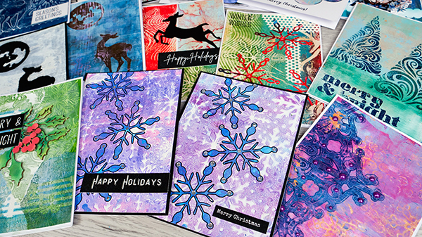 Festive and Fabulous Gel Print Holiday Cards