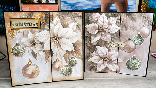 Holiday Advent Calendar designed by Sieanna Day with Simply Stated Design Golden Evergreen Paper Collection created by Nadine Milton