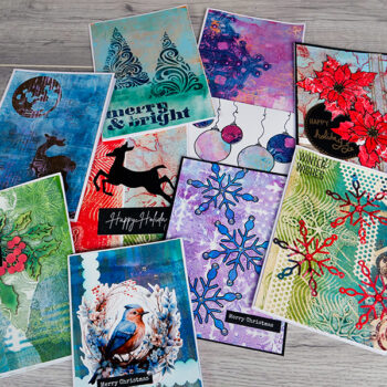 Festive and Fabulous Gel Print Holiday Cards