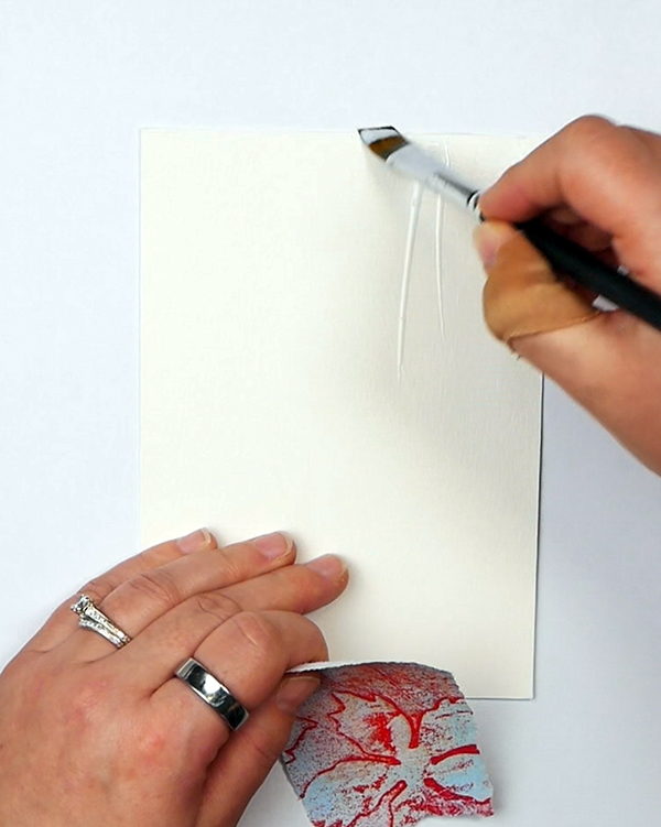 Adding Liquitex Matte Medium to Canson watercolor paper before adding on collage pieces