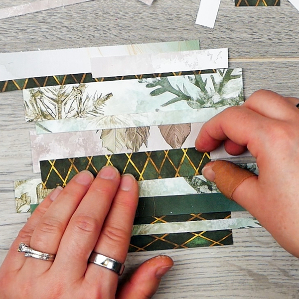 Abstract Holiday Card background using Golden Evergreen Collection from Simply Stated Design