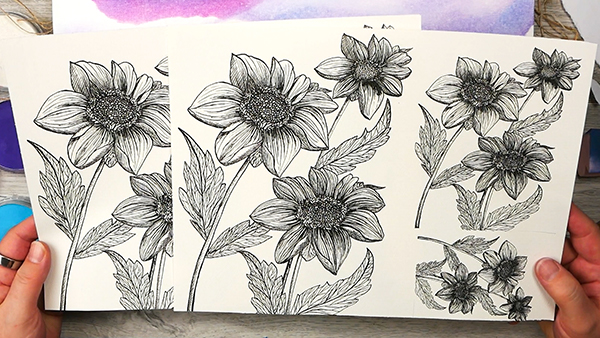 Dahlia Printed Images by Nadine Milton from Hop-A-Long Studio