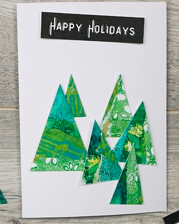 Holiday Collage Card Design Using Layered Trees
