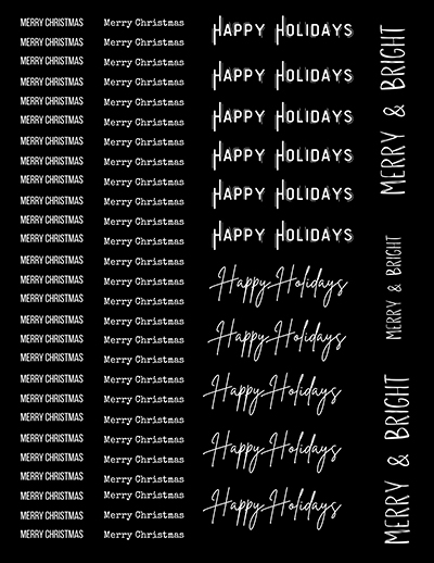 Black and White Holiday Sentiments Hop-A-Long Studio