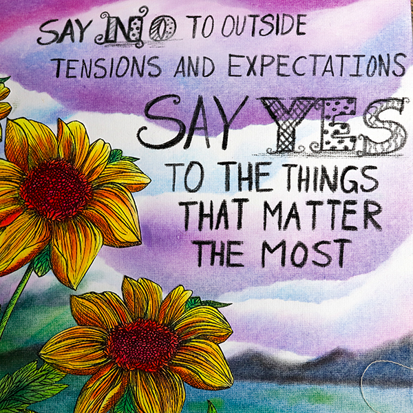 My intention for 2026 an art journal page by Nadine Milton