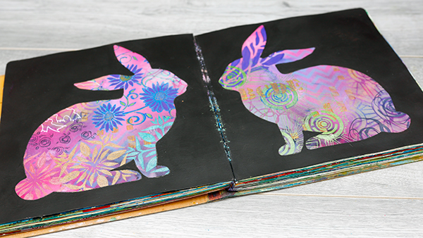 Rabbit Mixed Media Page by Nadine Milton