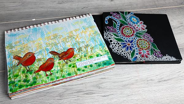 Best Journals for Stamping, Inking, Drawing and Pen and Ink Work- Strathmore Bristol Journal and Dylusions Journal