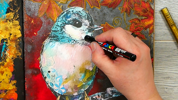 Adding in highlights with Posca White Paint Pen