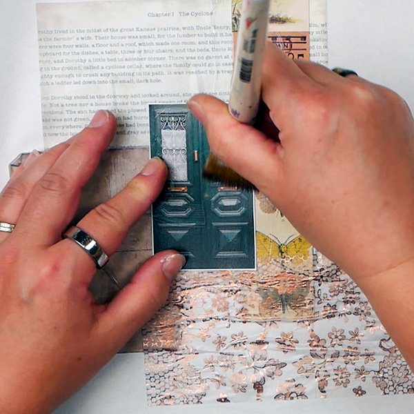 Adding in additional layers of collage to the collage papers