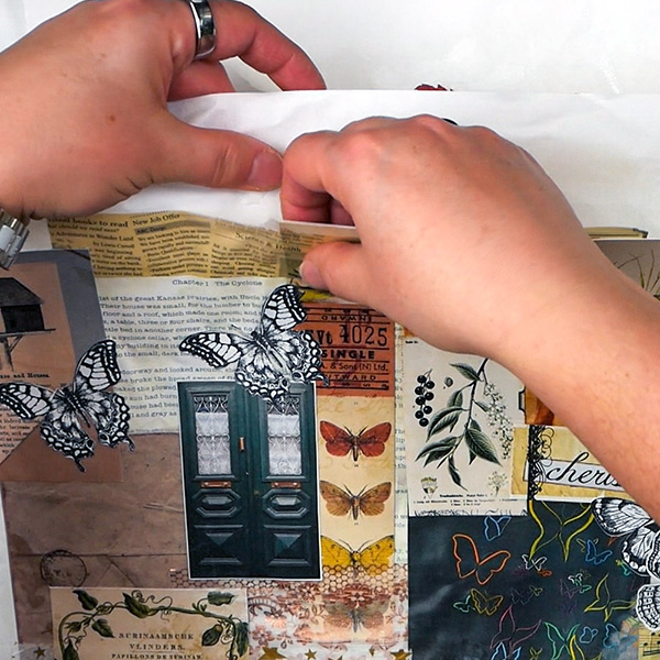 Removing collage paper from freezer paper